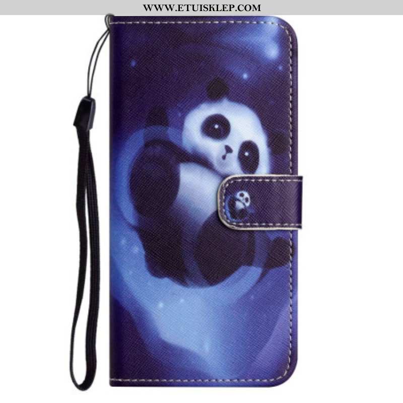 Etui Folio do Samsung Galaxy S23 5G z Łańcuch Paskowata Panda